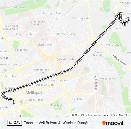 275 Bus Line Map