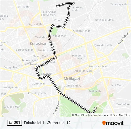 301 Bus Line Map