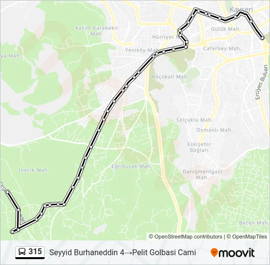 315 Bus Line Map