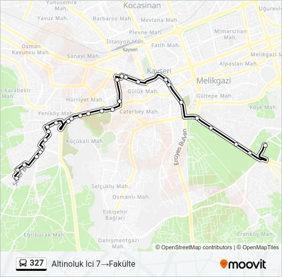 327 Bus Line Map