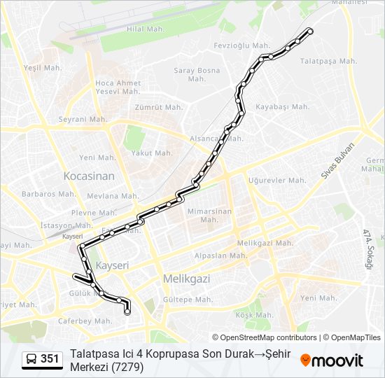 351 bus Line Map