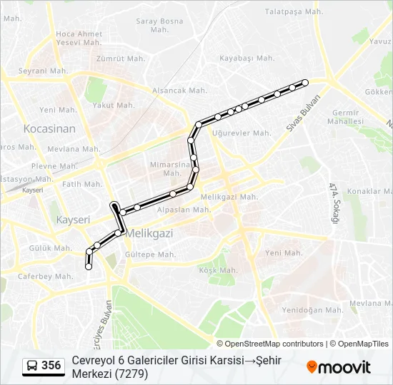 356 Bus Line Map