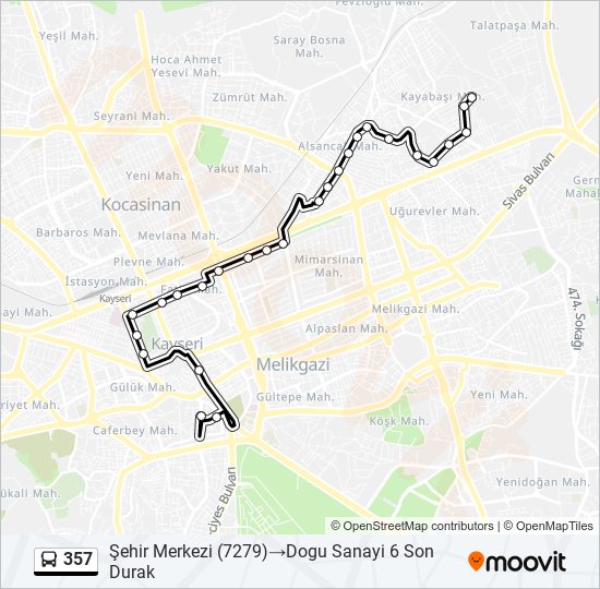 357 bus Line Map