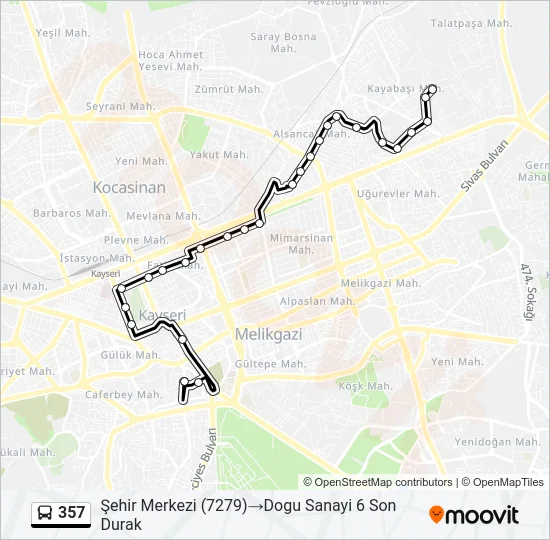 357 Bus Line Map