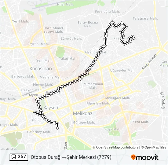 357 Bus Line Map