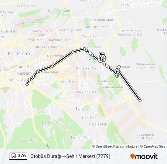 376 guzergahi saatleri duraklari ve haritasi otobus duragi sehir merkezi