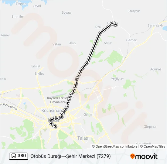 380 Bus Line Map