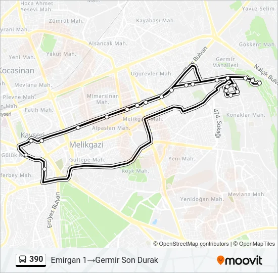 390 Bus Line Map