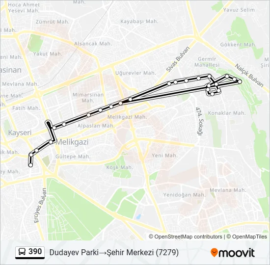 390 Bus Line Map