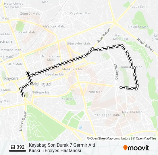 392 Bus Line Map