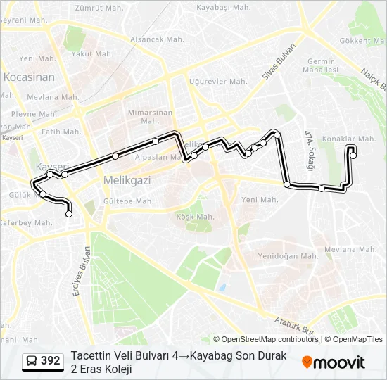 392 Bus Line Map