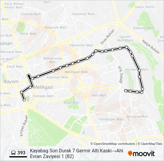393 Bus Line Map