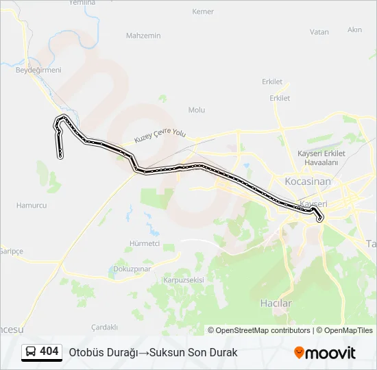 404 Bus Line Map