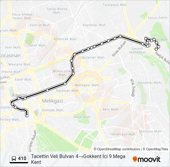410 Bus Line Map