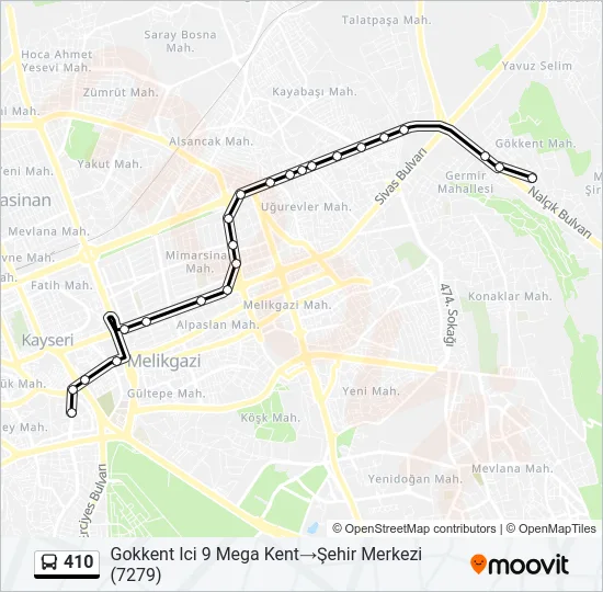 410 Bus Line Map