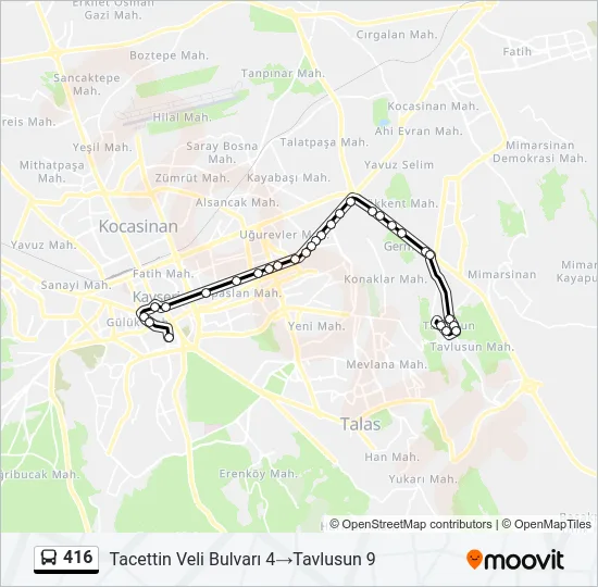 416 Bus Line Map