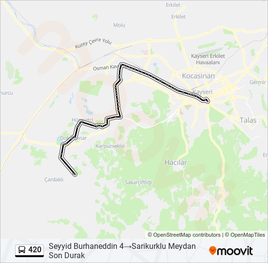 420 bus Line Map