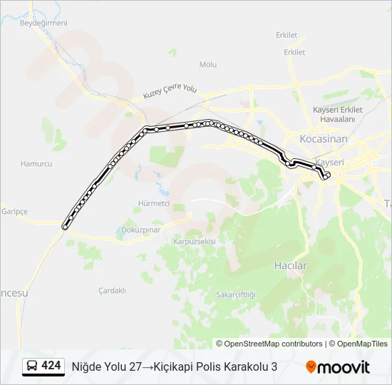 424 Bus Line Map