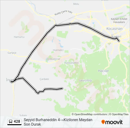428 Bus Line Map