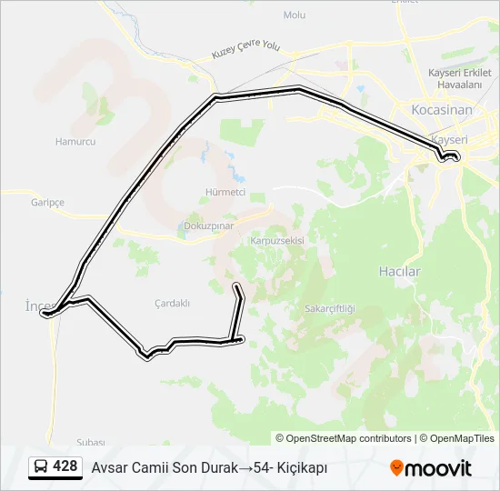428 Bus Line Map
