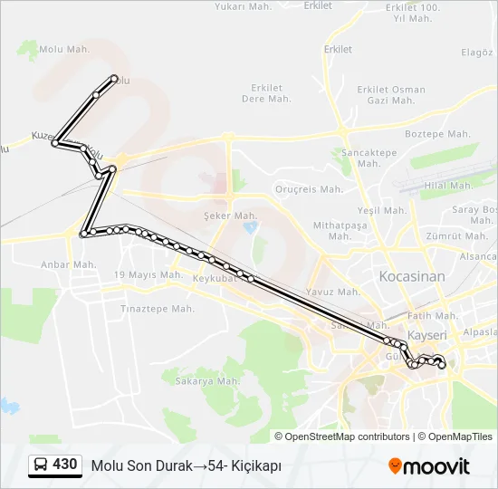 430 Bus Line Map