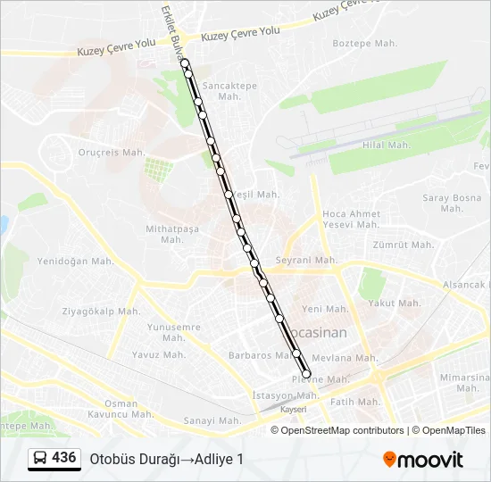436 Bus Line Map