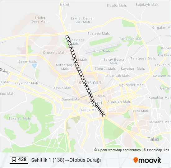 438 Bus Line Map