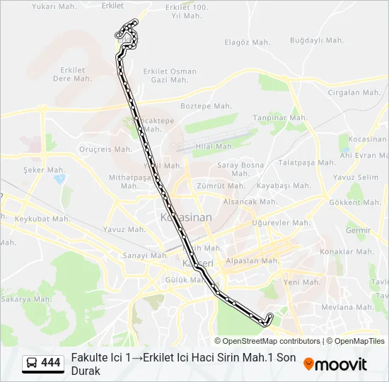444 Bus Line Map