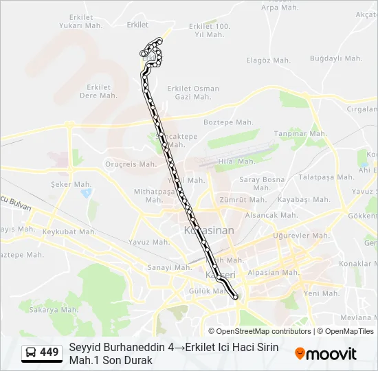 449 Bus Line Map