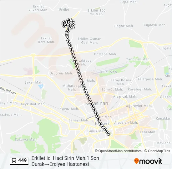 449 Bus Line Map