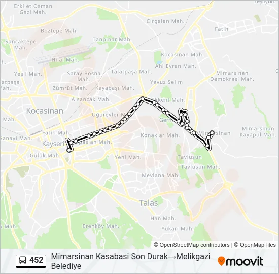 452 Bus Line Map