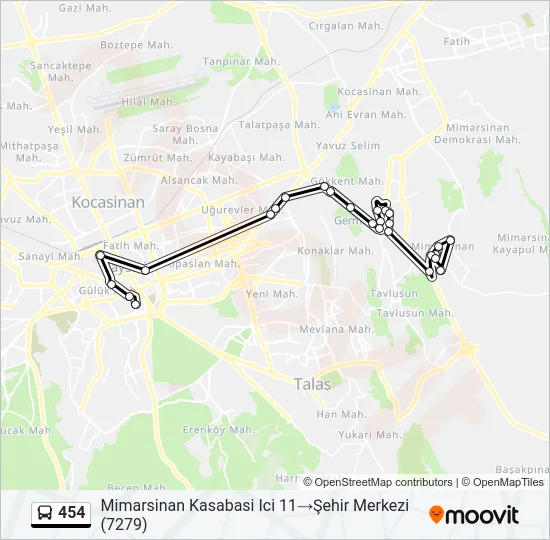 454 Bus Line Map