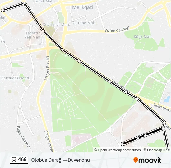 466 Bus Line Map