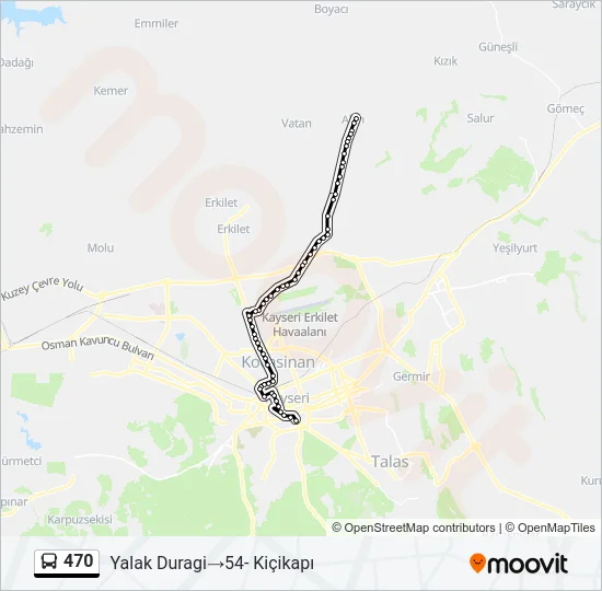 470 Bus Line Map