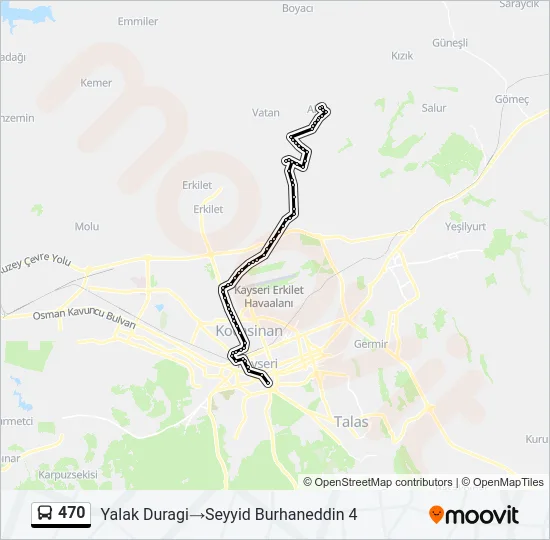 470 Bus Line Map
