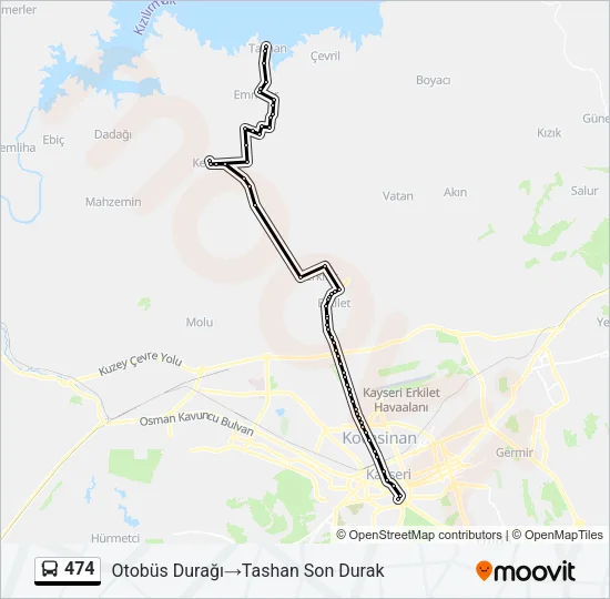 474 Bus Line Map