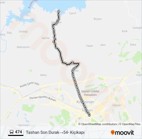 474 Bus Line Map