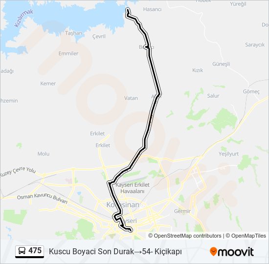 475 bus Line Map