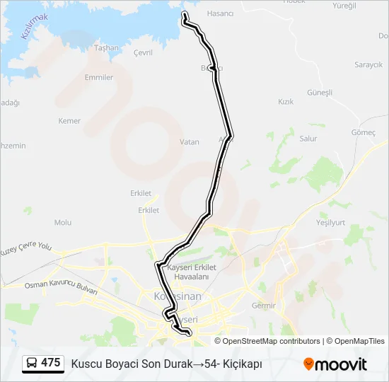 475 Bus Line Map