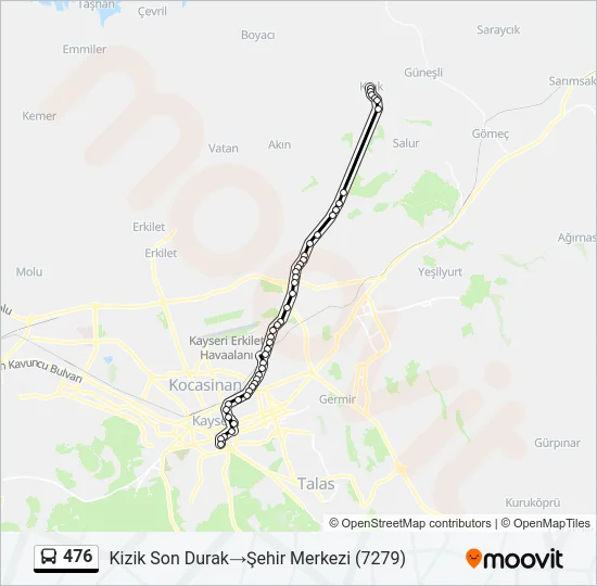 476 Bus Line Map