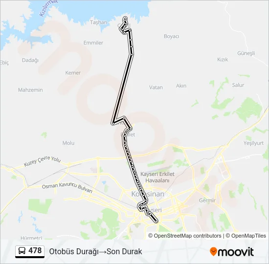 478 Bus Line Map