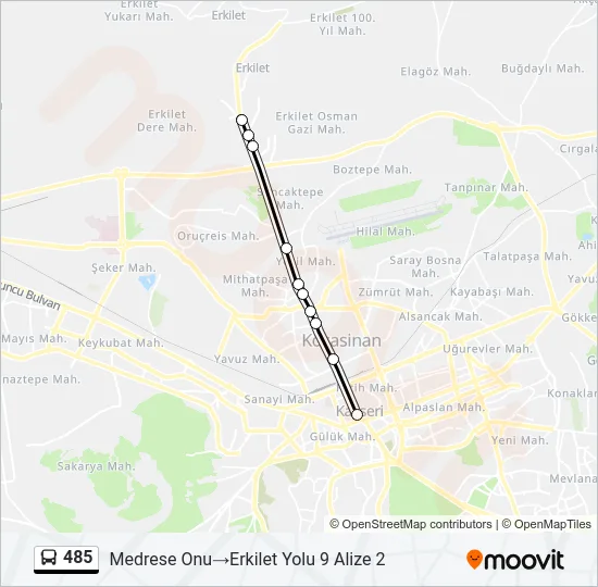 485 Bus Line Map