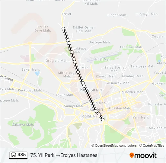 485 Bus Line Map