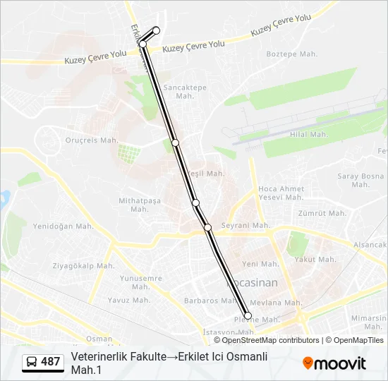 487 Bus Line Map