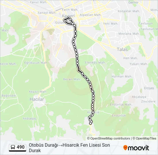 490 Bus Line Map