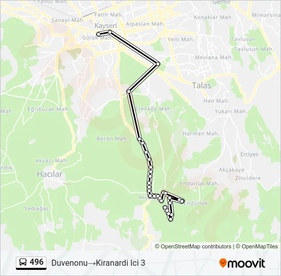 496 Bus Line Map