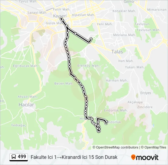 499 Bus Line Map