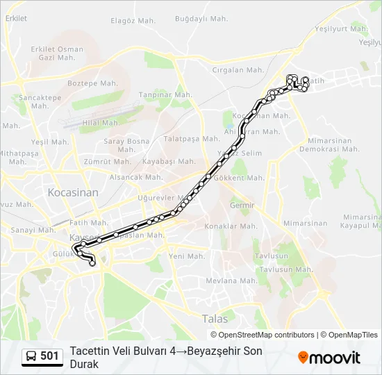 501 Bus Line Map