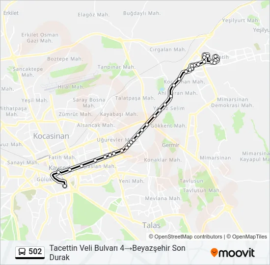 502 Bus Line Map