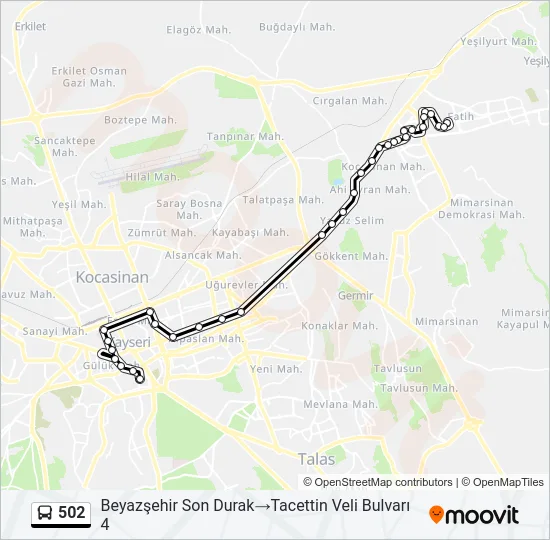 502 Bus Line Map